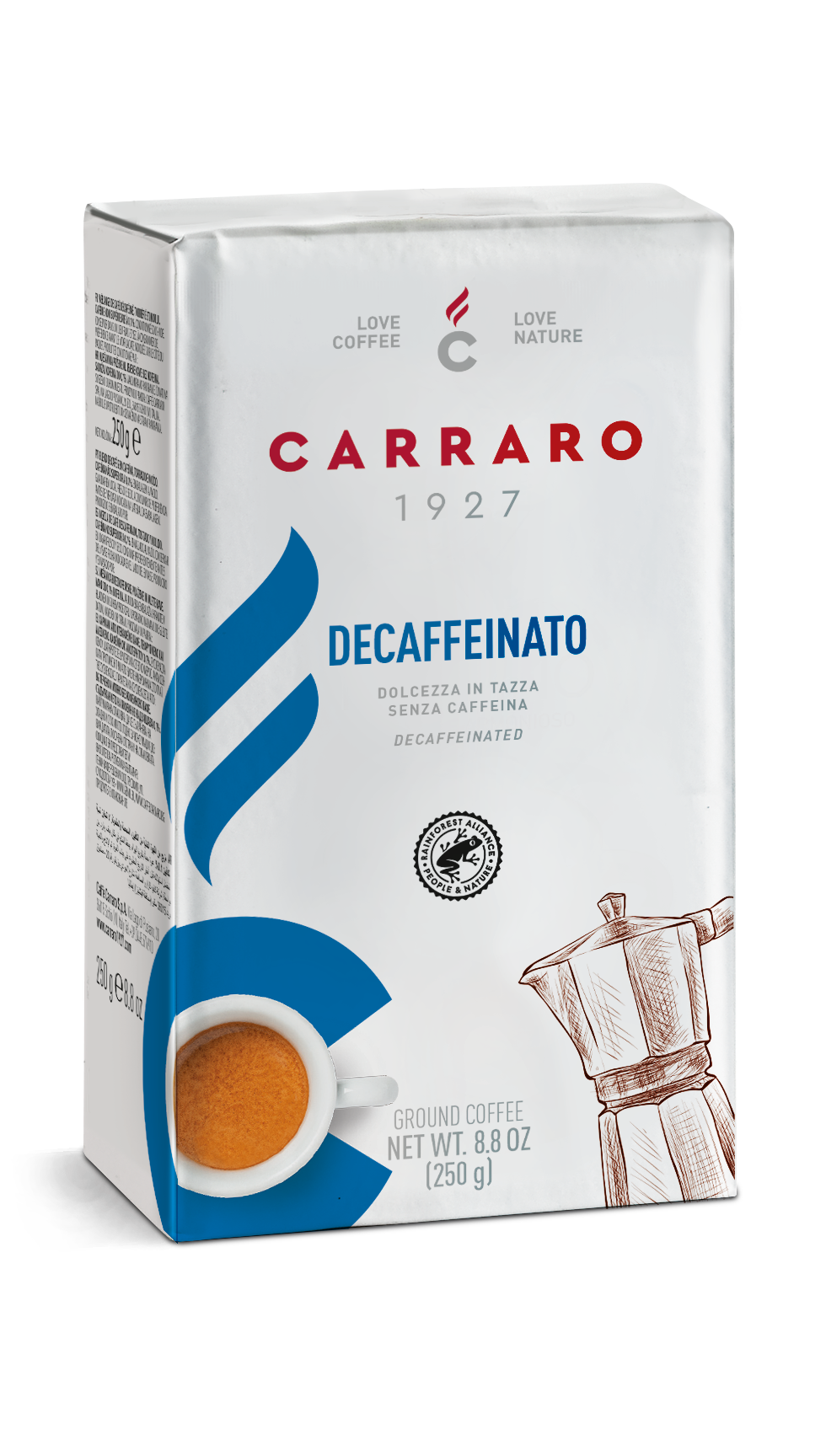CAFEA MĂCINATĂ DECAFFEINATO / FĂRĂ COFEINĂ  250g